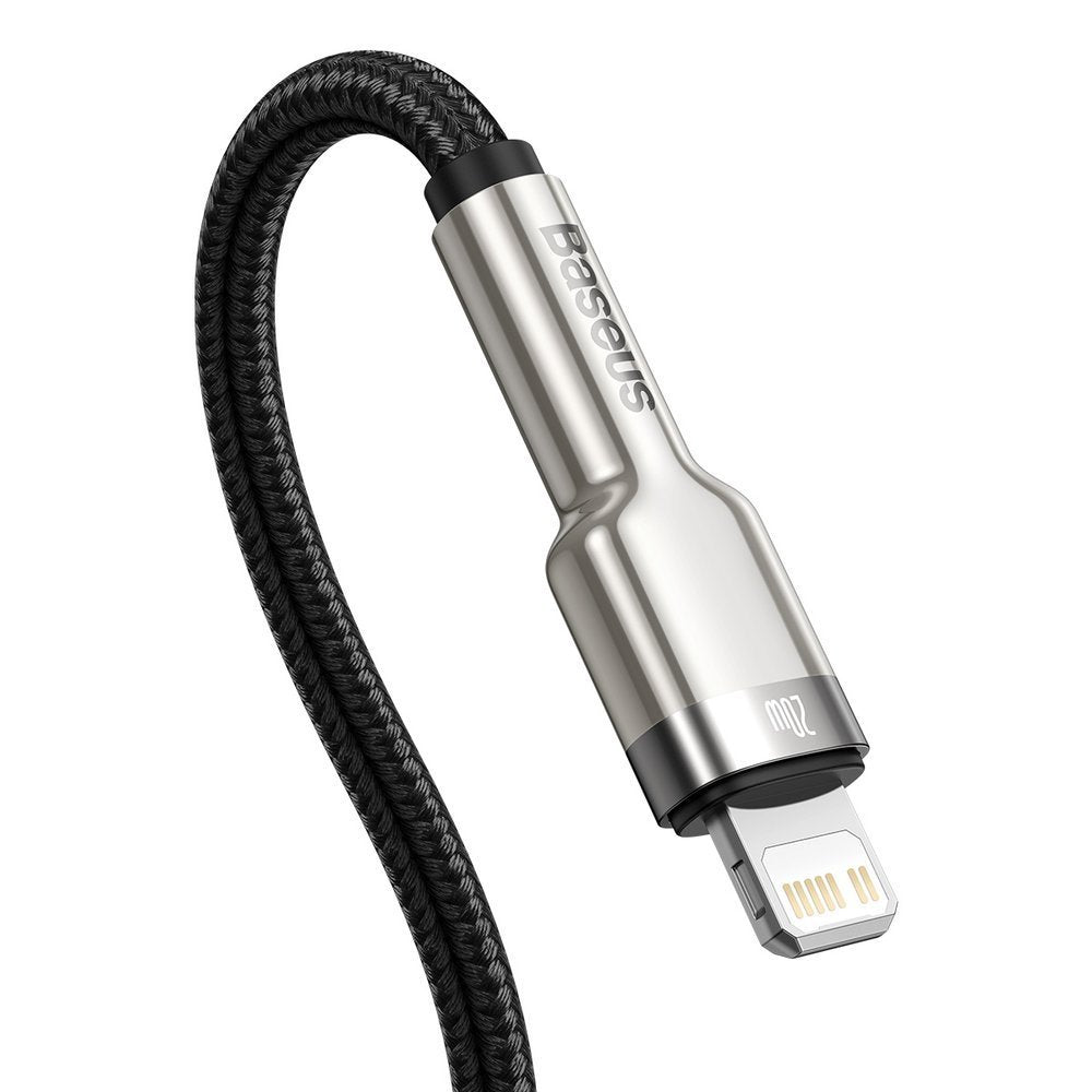 Câble de données et de charge USB-C - Lightning Baseus Cafule Metal Series, 20W, 0,25m, noir CATLJK-01 