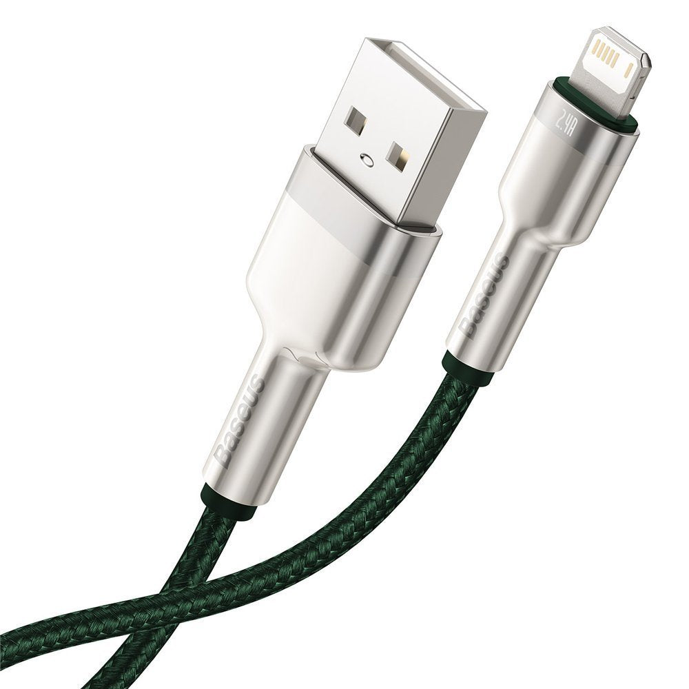 USB-A - Lightning Daten- und Ladekabel Baseus Cafule Metal Series, 18W, 1m, Grün CALJK-A06