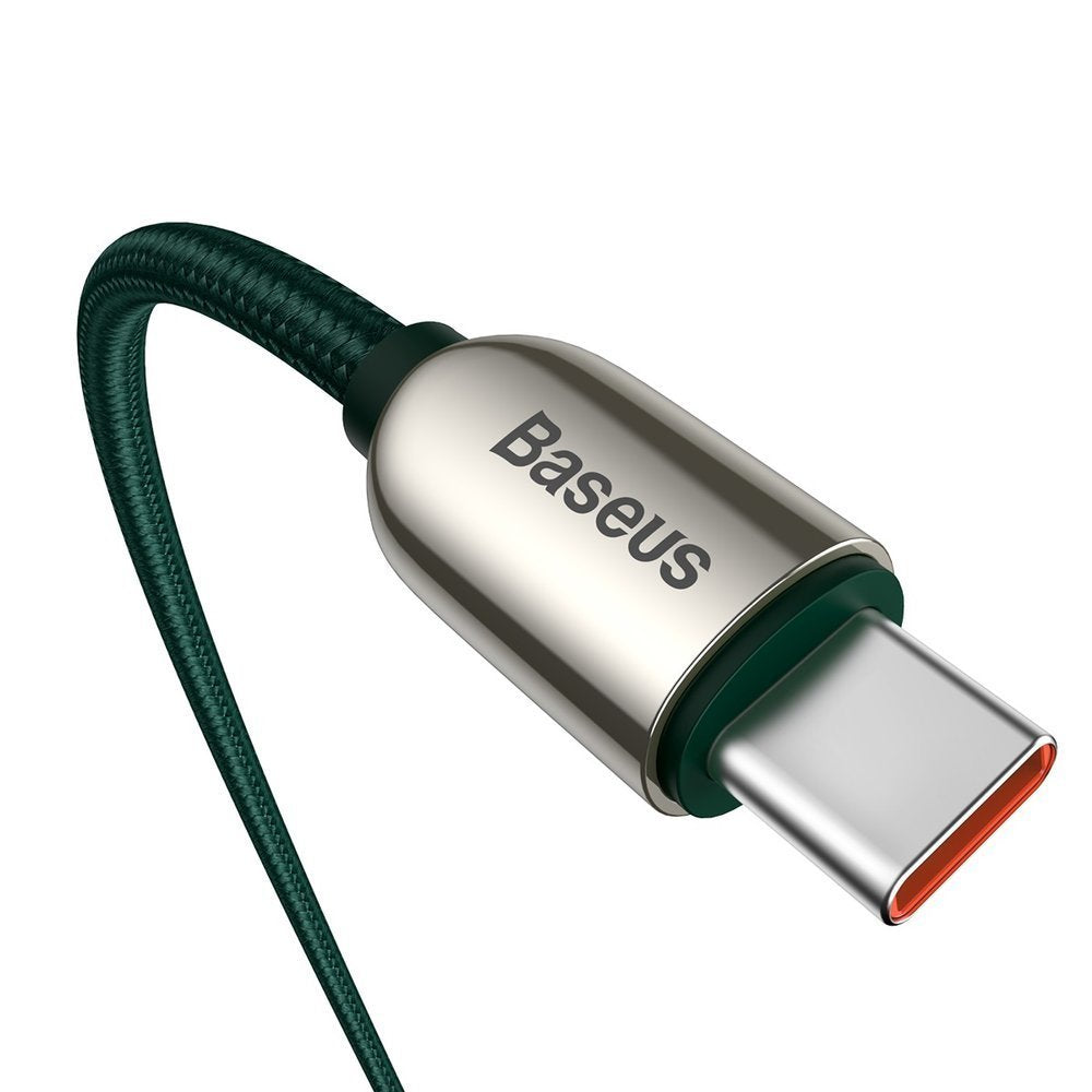 USB-C Data- en oplaadkabel - USB-C Baseus Display Snelladen, 100W, 1m, Groen CATSK-B06