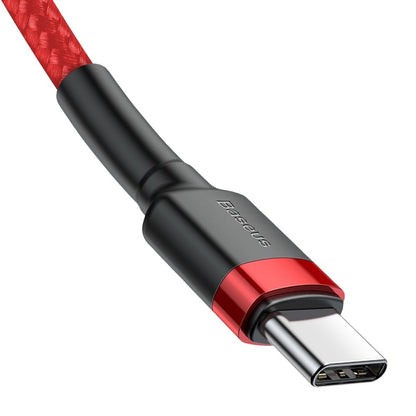 USB-C data- en oplaadkabel - USB-C Baseus Cafule, 60W, 2m, Rood CATKLF-H09