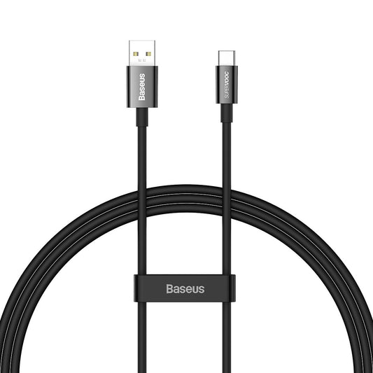 Baseus Superior-serie USB-A naar USB-C data- en oplaadkabel, 65W, 1m, Zwart 