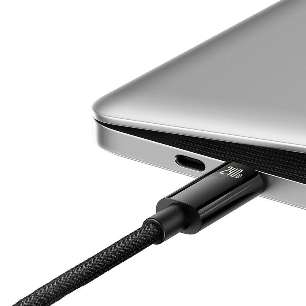 USB-C Data- en oplaadkabel - USB-C Baseus Tungsten Gold, 240W, 3m, Zwart CAWJ040201