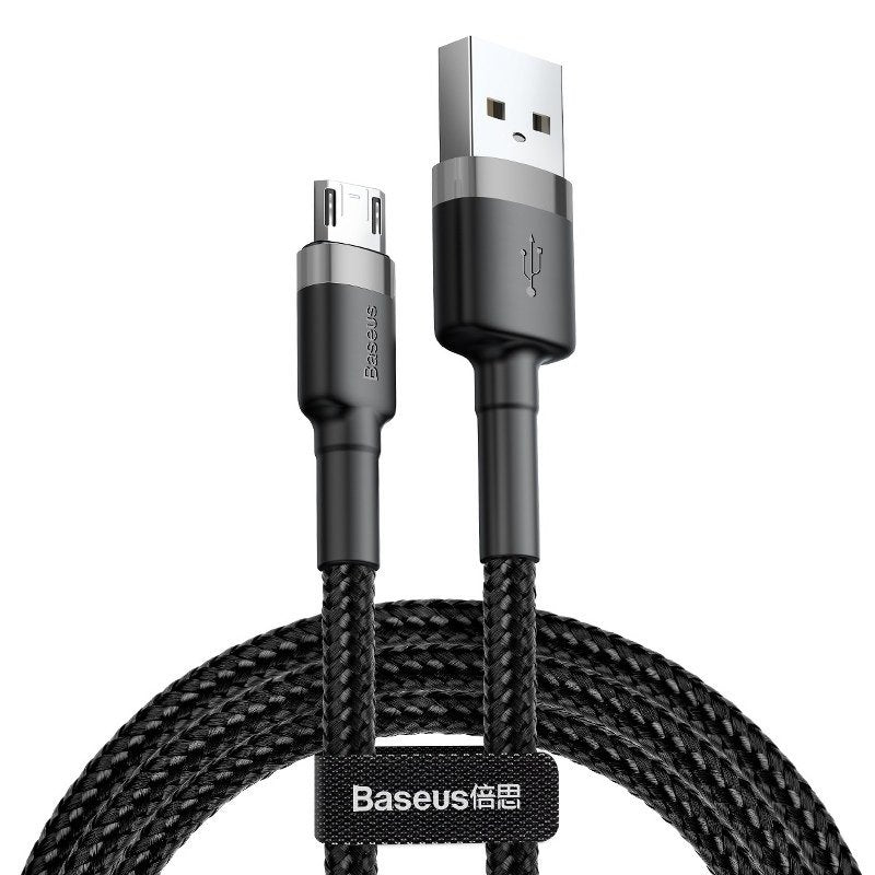 Data- en oplaadkabel USB-A - microUSB Baseus Cafule, 18W, 0,5m, Grijs CAMKLF-AG1