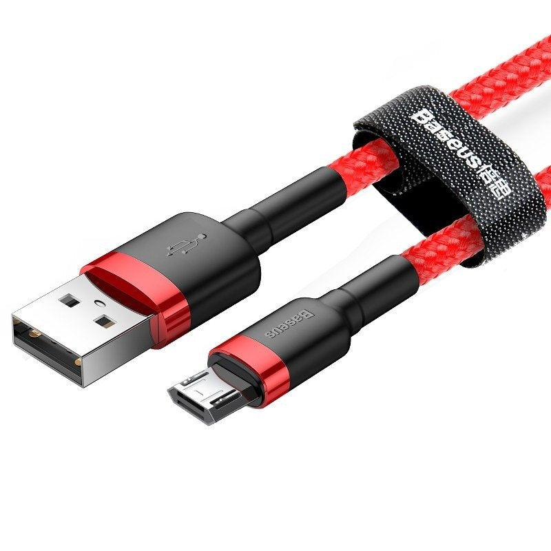 Data- en oplaadkabel USB-A - microUSB Baseus Cafule, 18W, 1m, Rood CAMKLF-B09