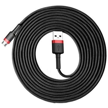 Data- en oplaadkabel USB-A - microUSB Baseus Cafule, 18W, 3m, Rood CAMKLF-H91 