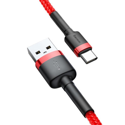 Data- en oplaadkabel USB-A - USB-C Baseus Cafule, 18W, 2m, Rood CATKLF-C09