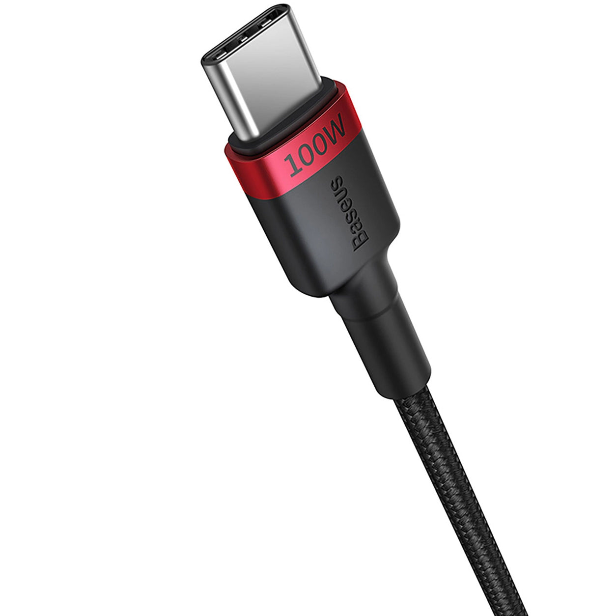 USB-C Data- en oplaadkabel - USB-C Baseus Cafule, 100W, 1m, Rood, Set van 2 stuks