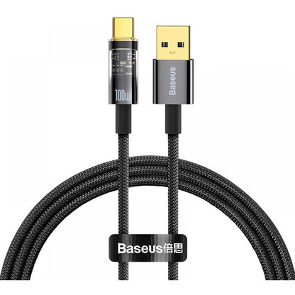 Câble de Données et de Charge USB-A - USB-C Baseus Explorer, 100W, 2m, Noir CATS000301