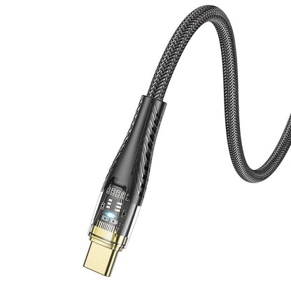 USB-C - USB-C Data- en Oplaadkabel HOCO U121, 60W, 1.2m, Zwart