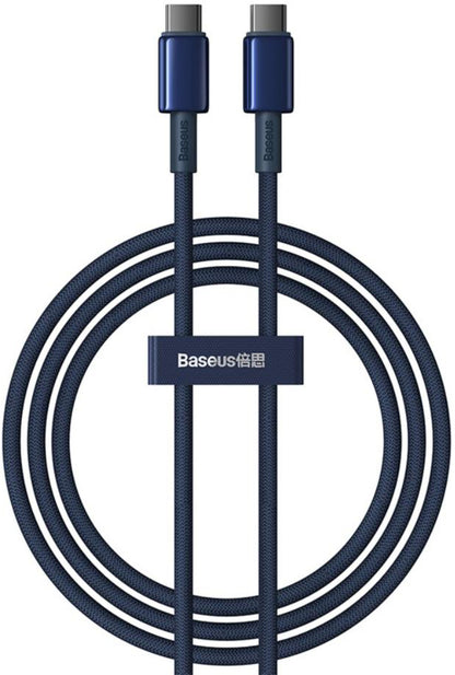 USB-C - USB-C Daten- und Ladekabel Baseus Tungsten Gold, 100W, 2m, Marineblau P10319800321-04