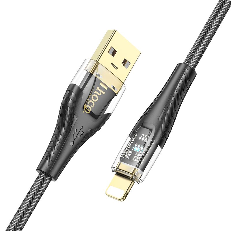 Data- en Oplaadkabel USB-A - Lightning HOCO U121, 18W, 1.2m, Zwart
