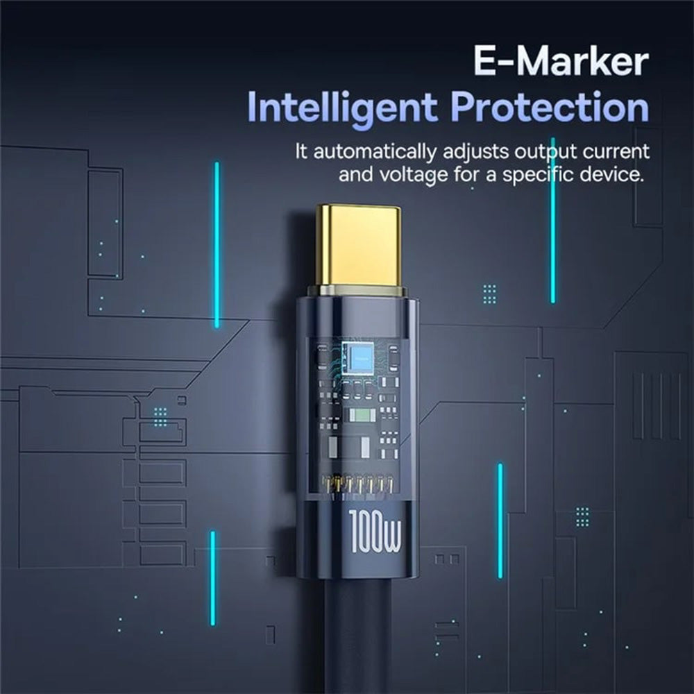 USB-C Daten- und Ladekabel - USB-C Baseus Explorer, 100W, 1m, Marineblau P10319704321-00