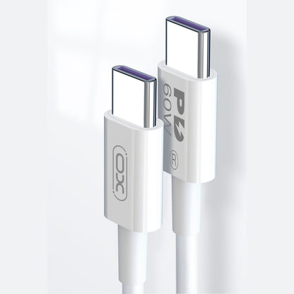 Câble de Données et de Charge USB-C - USB-C XO Design NB-Q190A, 60W, 1m, Blanc