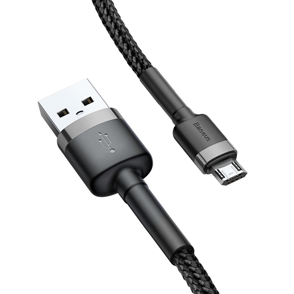 Data- en Oplaadkabel USB-A - microUSB Baseus Cafule, 18W, 2m, Grijs CAMKLF-CG1