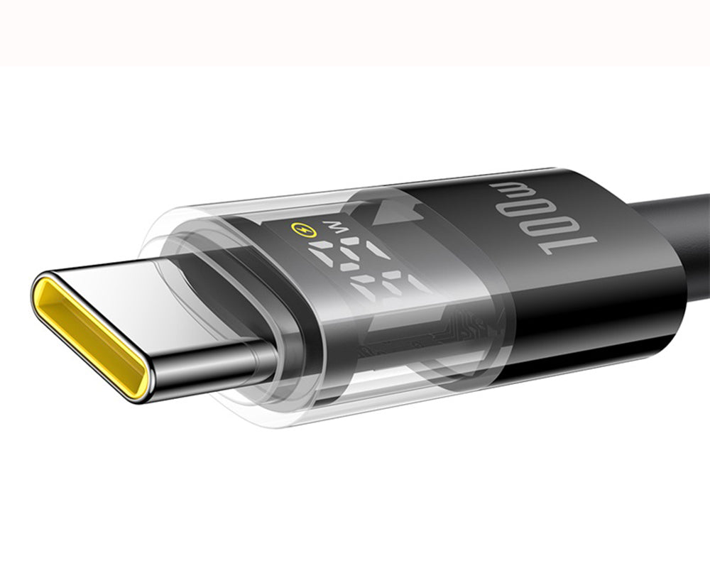 Data- en Oplaadkabel USB-A - USB-C Baseus Display 2, 100W, 1m, Zwart P10382701121-00
