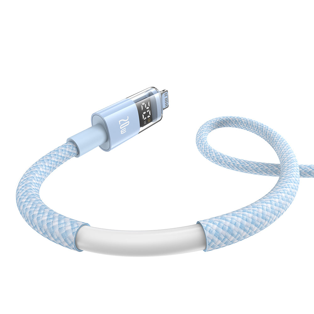 Data- en Oplaadkabel USB-C - Lightning Baseus Display 2, 20W, 1m, Blauw P10382703311-00