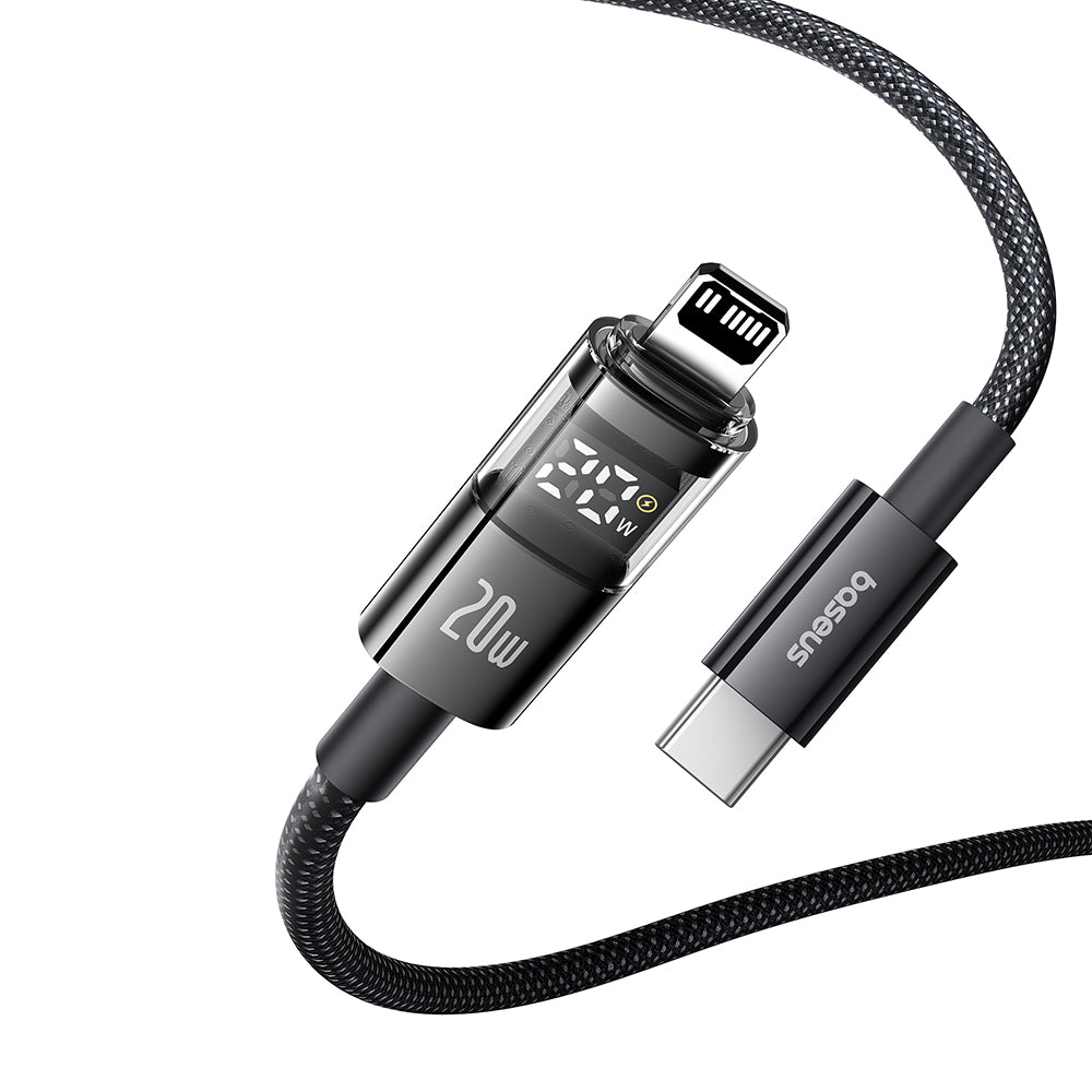 Data- en Oplaadkabel USB-C - Lightning Baseus Display 2, 20W, 1m, Zwart P10382703121-00