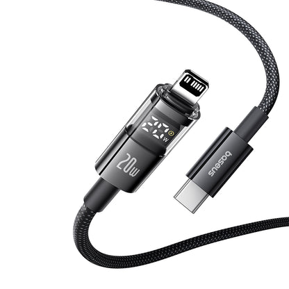 Data- en Oplaadkabel USB-C - Lightning Baseus Display 2, 20W, 1m, Zwart P10382703121-00
