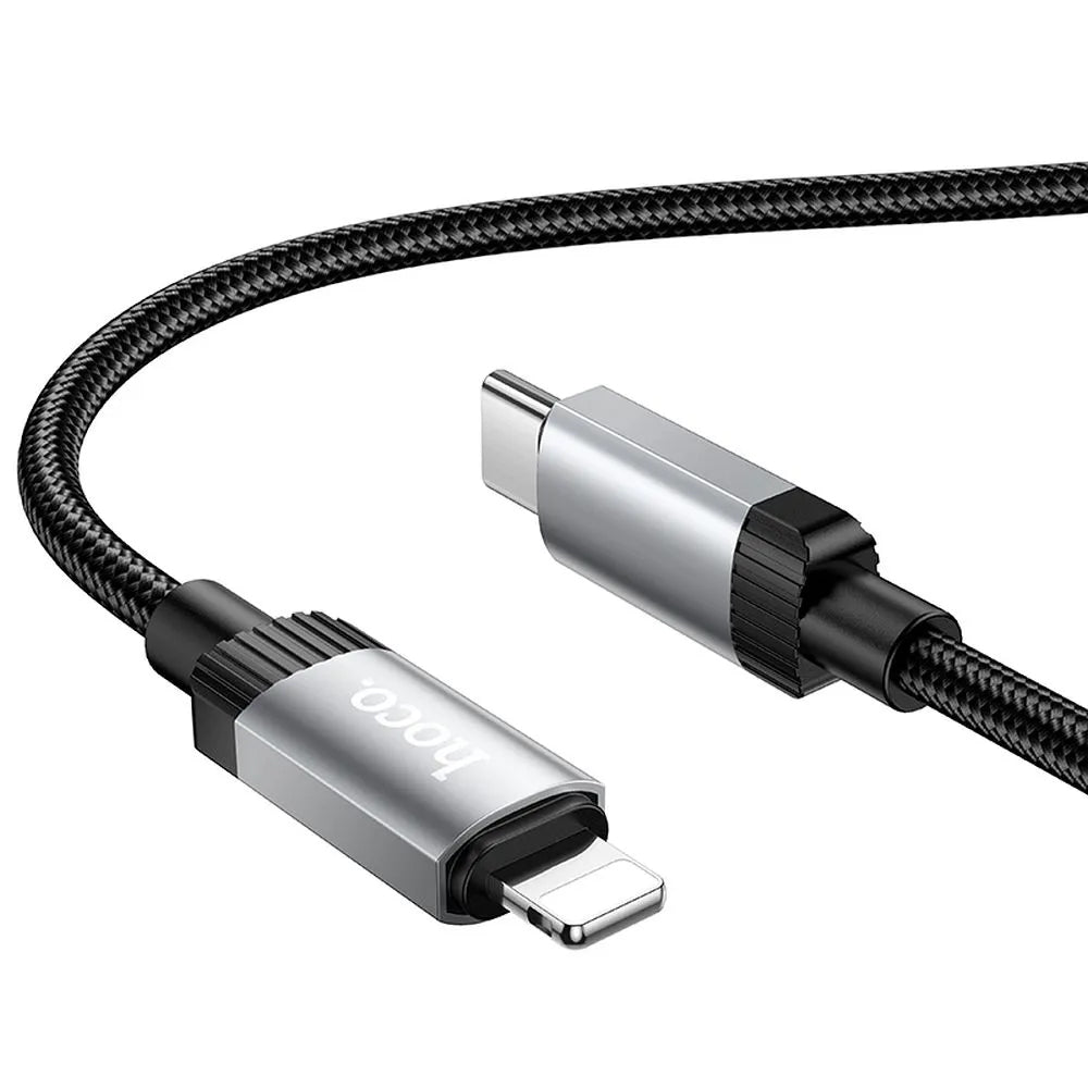 USB-C - Lightning datakabel en oplaadkabel HOCO X117, 27W, 1m, Zwart