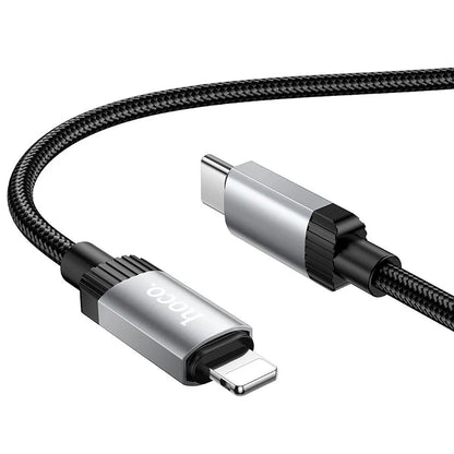USB-C - Lightning datakabel en oplaadkabel HOCO X117, 27W, 1m, Zwart