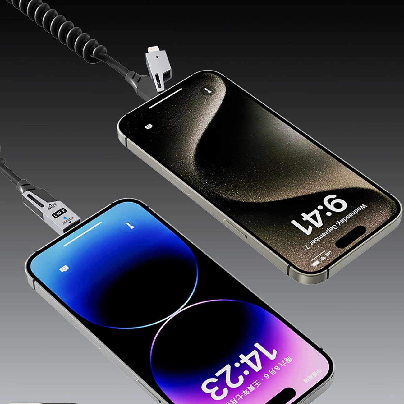 USB-A / USB-C - Lightning / USB-C Dudao L20 Pro Data and Charging Cable, 65W, 1.5m, Black