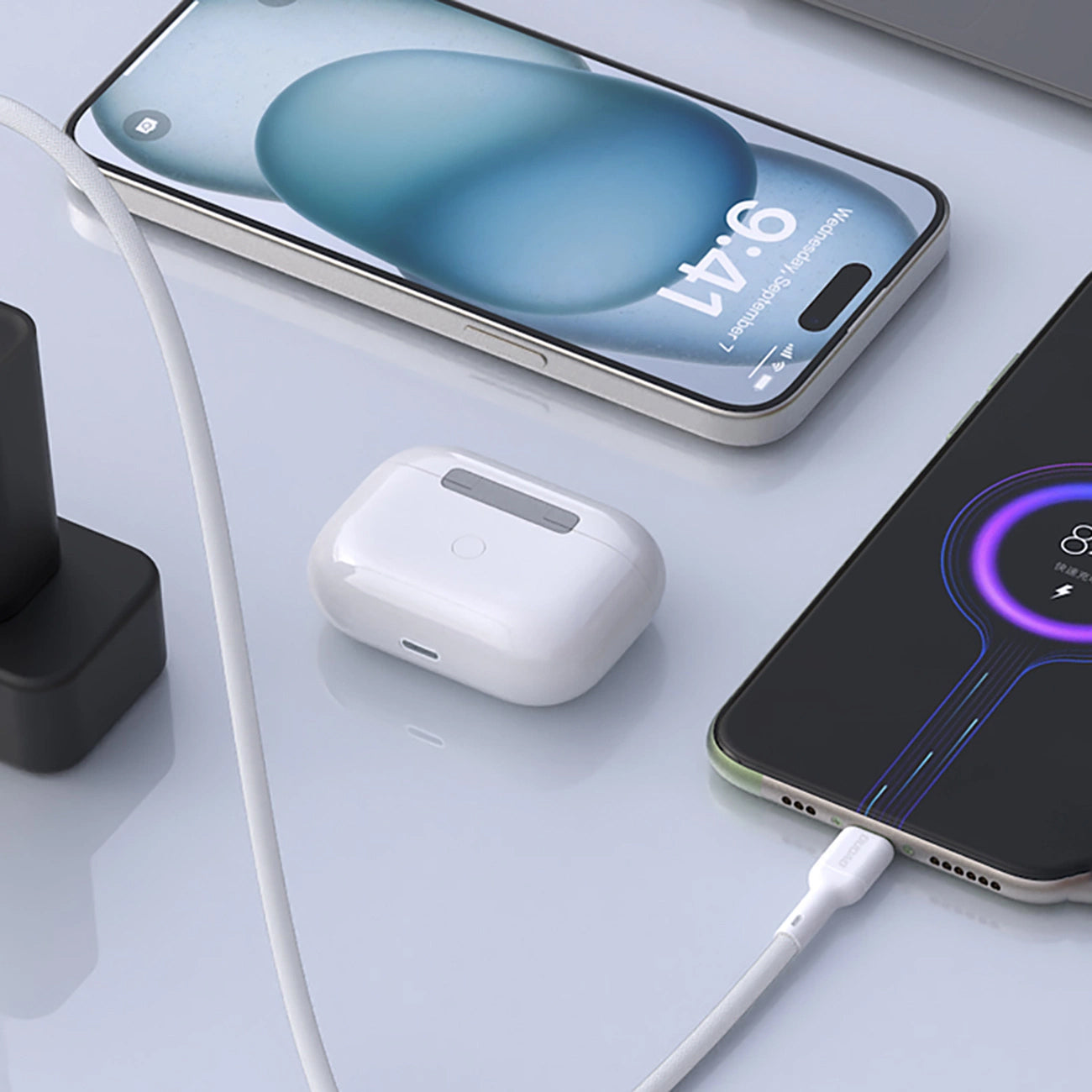 Daten- und Ladekabel USB-A - USB-C Dudao L9T, 100W, 1m, Weiß