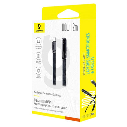 Câble de Données et de Charge USB-C - USB-C Baseus MVP 3, 100W, 2m, Noir P10382500121-01