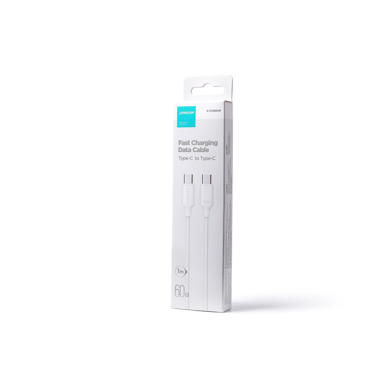 Câble de Données et de Charge USB-C - USB-C Joyroom S-A9, 60W, 1m, Blanc