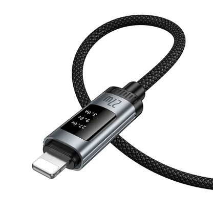 Daten- und Ladekabel USB-C - Lightning HOCO Display U148, 27W, 1.2m, Schwarz