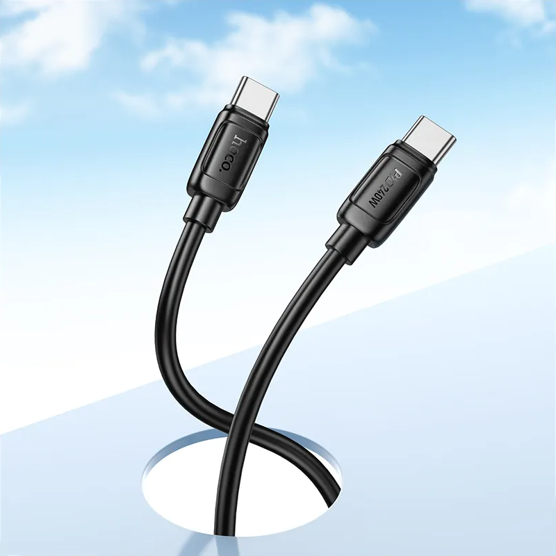 Câble de Données et de Charge USB-C - USB-C HOCO X115, 240W, 1m, Noir