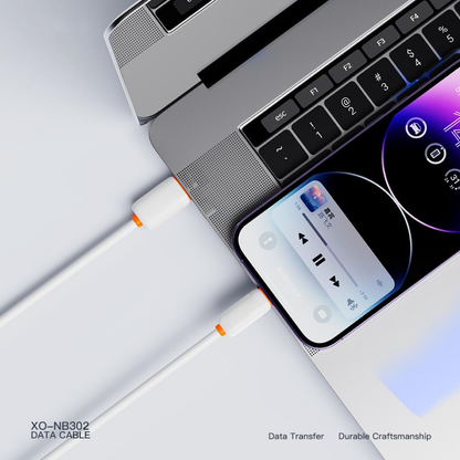 USB-A - Lightning Data en Oplaadkabel XO Design NB302, 18W, 1m, Wit