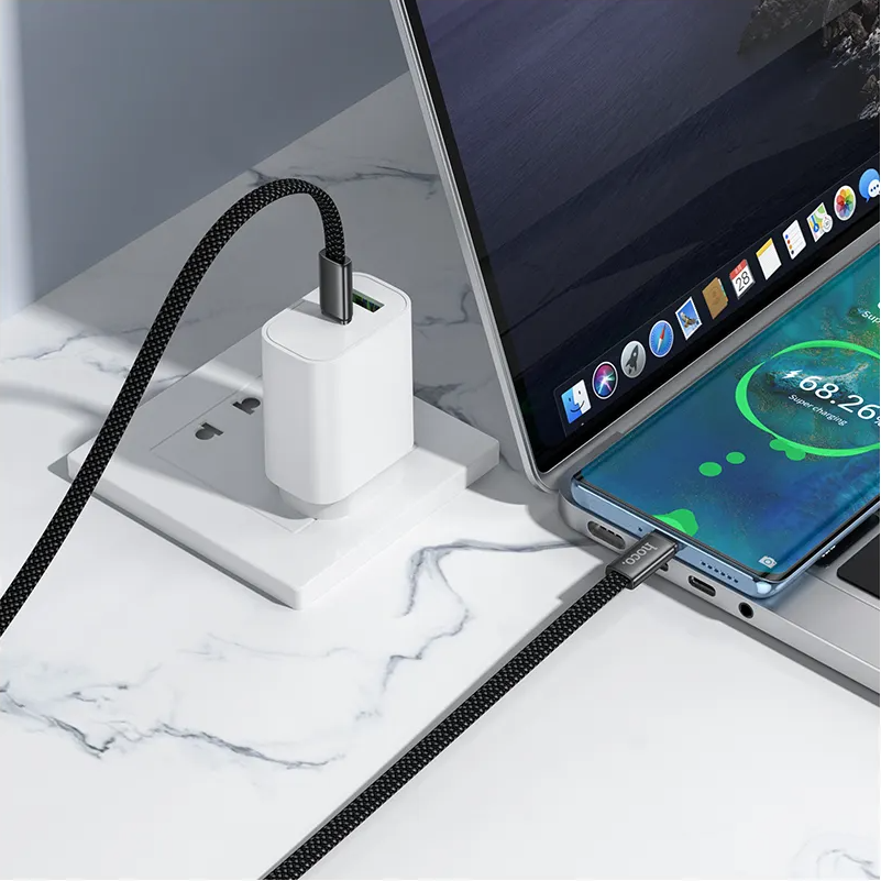 USB-C Data- en Oplaadkabel - USB-C HOCO X125, 60W, 1m, Zwart