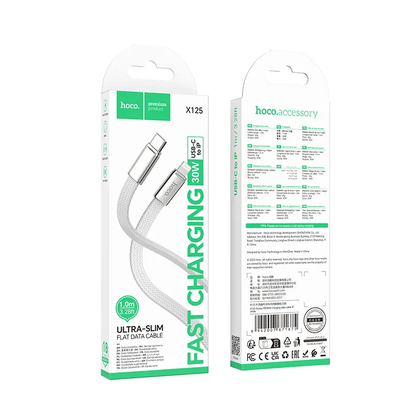 USB-C - Lightning Daten- und Ladekabel HOCO X125, 30W, 1m, Weiß