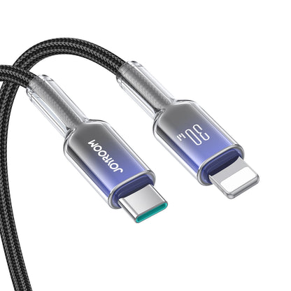 USB-C - Lightning Data- en Oplaadkabel Joyroom S-A42, 30W, 1,2m, Zwart