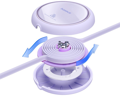 Daten- und Ladekabel USB-C - Lightning Baseus Free2Pull Mini Retractable, 20W, Lila P10364501511-00