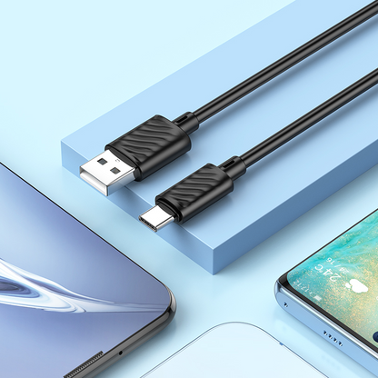 Câble de données et de charge USB-A - USB-C HOCO X88, 18W, 2m, Noir