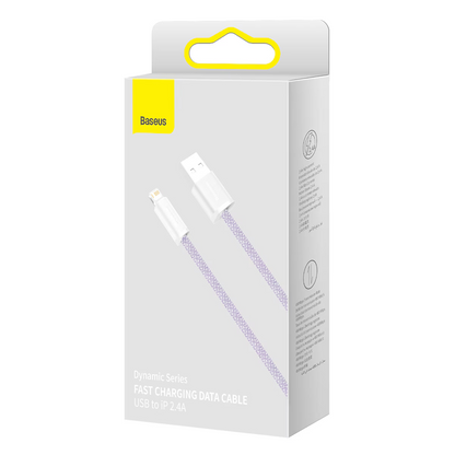 Daten- und Ladekabel USB-A - Lightning Baseus Dynamic Series, 18W, 2m, Lila CALD000505