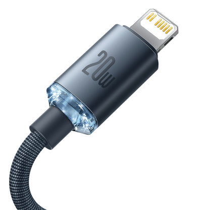 Baseus Crystal Shine Series USB-C - Lightning data- en oplaadkabel, 20W, 1,2 m, zwart CAJYY000201