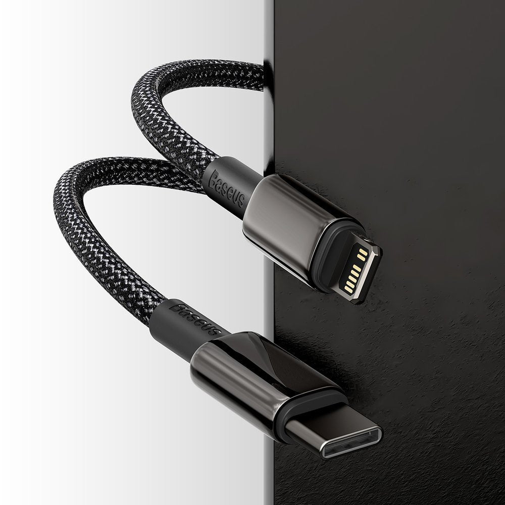 Data- en oplaadkabel USB-C - Lightning Baseus Tungsten Tungsten Gold, 20W, 1m, Zwart CATLWJ-01 CATLWJ-01