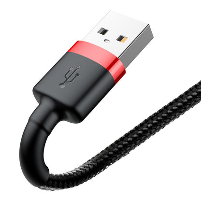 Câble de données et de chargement USB-A - Lightning Baseus Cafule, 18W, 0.5m, Rouge CALKLF-A19