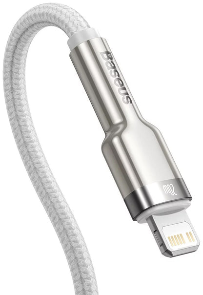 Gegevens- en oplaadkabel USB-C - Lightning Baseus Cafule Metaalserie, 20W, 1m, Wit CATLJK-A02