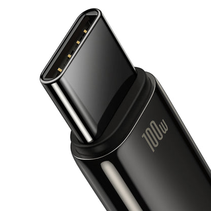 USB-A naar USB-C Baseus Tungsten Gold, 100W, 2m, Zwart CAWJ000101 