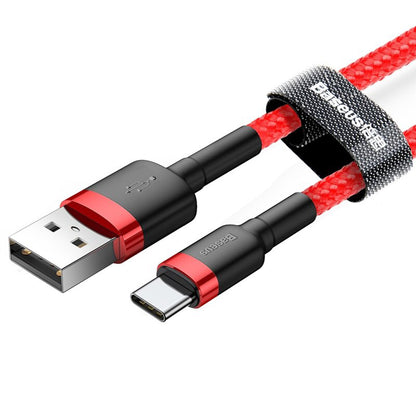 Data- en oplaadkabel USB-A - USB-C Baseus Cafule, 18W, 2m, Rood CATKLF-C09