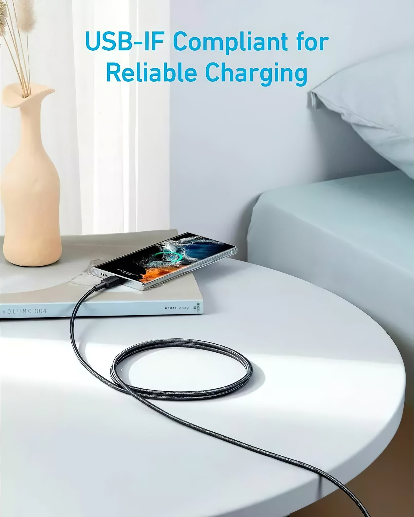 USB-C Data- en Oplaadkabel - USB-C Anker 322, 60W, 0.9m, Zwart A81F5G11