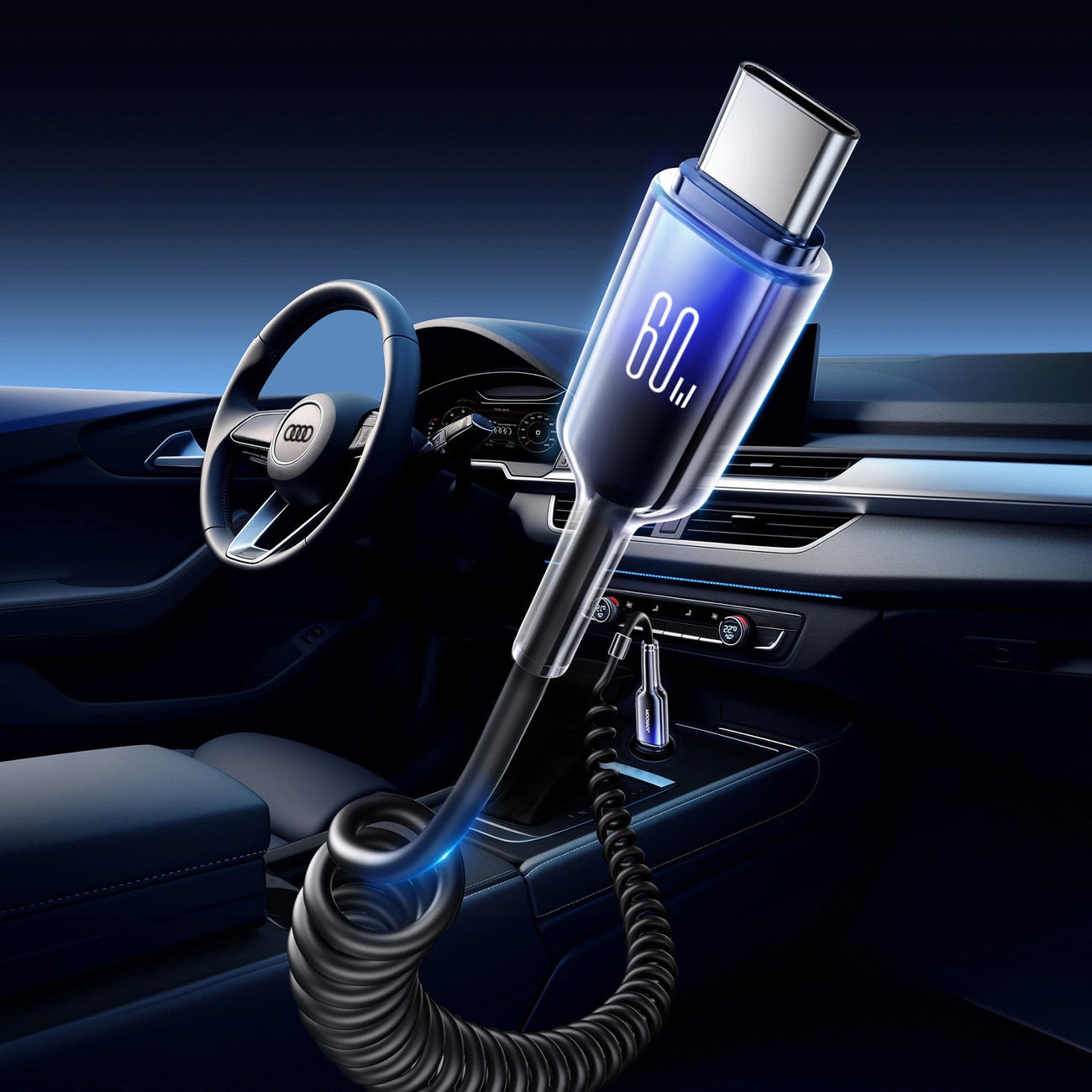 USB-C Daten- und Ladekabel - USB-C Joyroom S-A43 Crystal, 60W, 1,5m, Schwarz