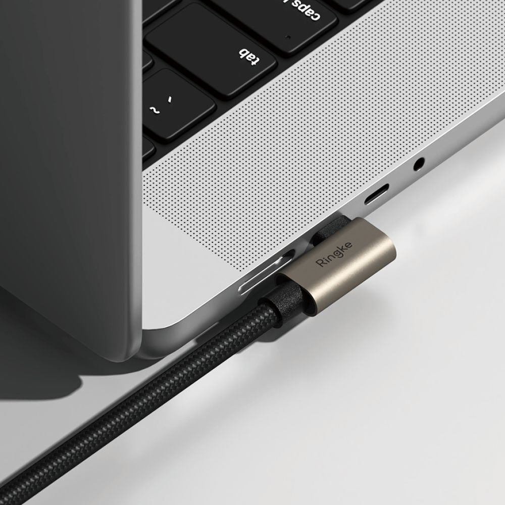 Câble de Données et de Charge USB-C - USB-C Ringke 2X2 Angled, 240W, 2m, Noir