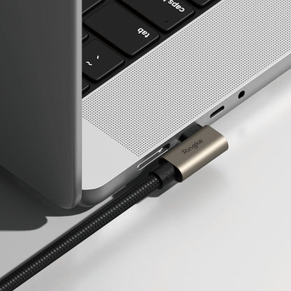 Câble de Données et de Charge USB-C - USB-C Ringke 2X2 Angled, 240W, 2m, Noir