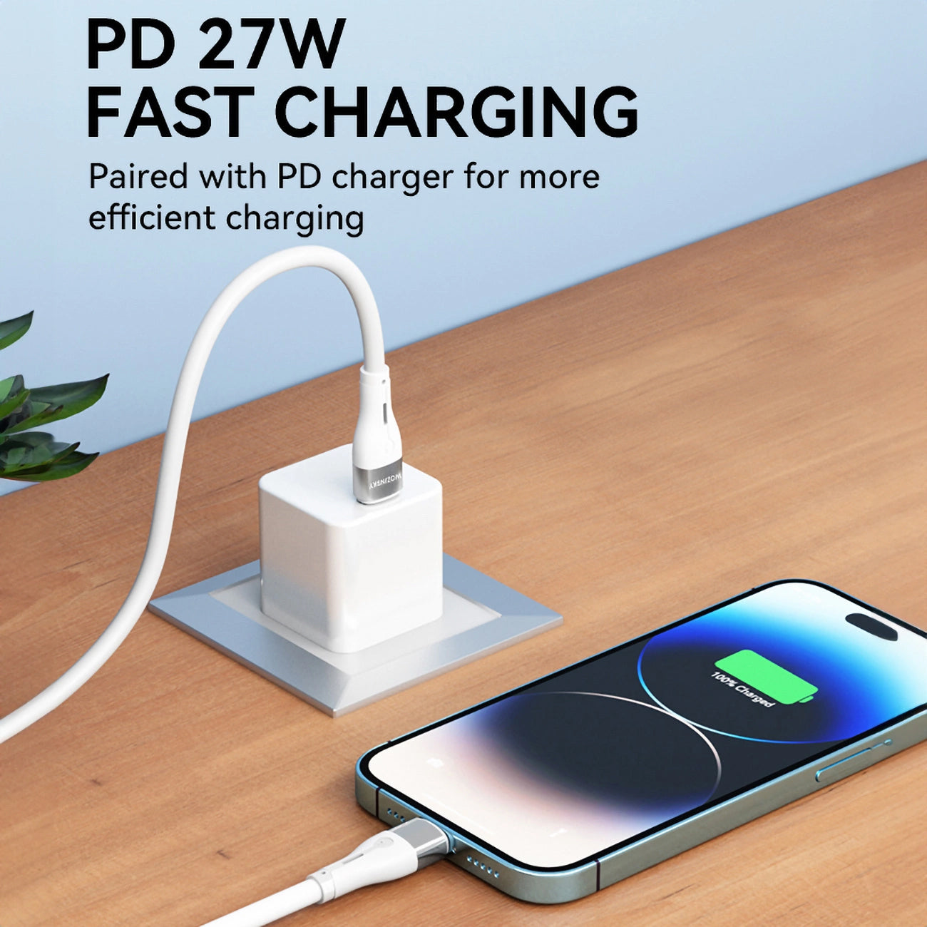 Data- en Oplaadkabel USB-C - Lightning WZK WSTCL1, 27W, 1m, Wit