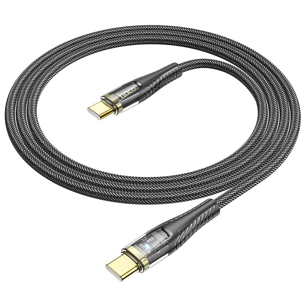 USB-C - USB-C Data- en Oplaadkabel HOCO U121, 60W, 1.2m, Zwart