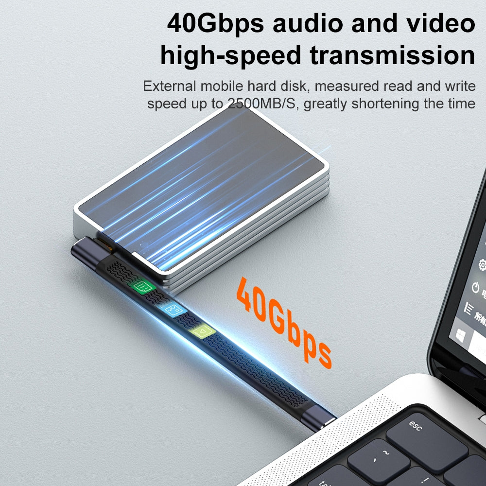 USB-C Daten- und Ladekabel - USB-C OEM Angled 8K Video Version 2, 240W, 0,15m, Schwarz